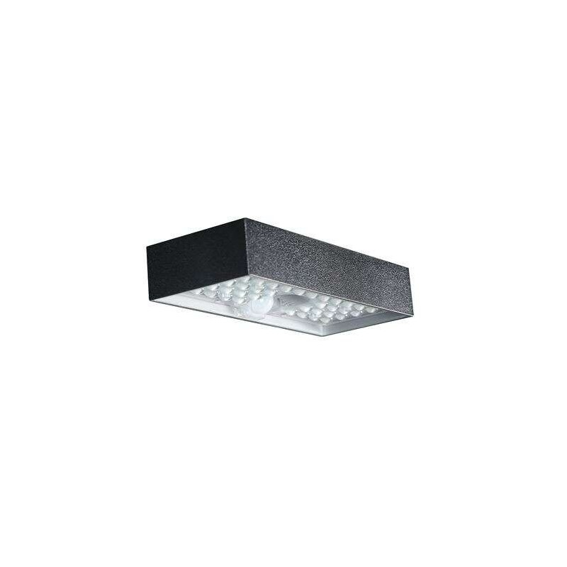 Elbat Lampara Solar LED - 230X97X42.7mm - 6W, 900 Lumenes - Luz Blanca 4000K - Sensor de Movimiento - Color Negro