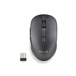 Mouse wireless USB NGS Evo Rust Black 1600 dpi - 5 pulsanti - Ricaricabile - Utilizzo per destrimani