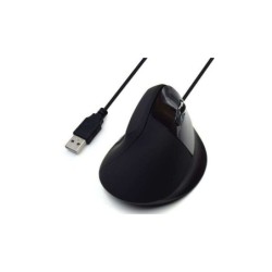 Mouse USB verticale ergonomico Ewent 1800 dpi - 5 pulsanti - Utilizzo per destrimani - Cavo da 1,23 m - Colore nero