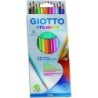 Giotto Stilnovo Acquarell Pack de 12 Lapices de Colores Acuarelables Hexagonales - Mina 3.3 mm - Madera - Colores Surtidos