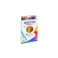 Giotto Stilnovo Confezione da 36 Matite Colorate Esagonali - Piombo 3,3 mm - Legno - Colori Assortiti