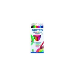 Giotto Colors Acquarell 3.0 Pack de 12 Lapices Triangulares de Colores Acuarelables - Mina 3 mm - Madera - Colores Surtidos