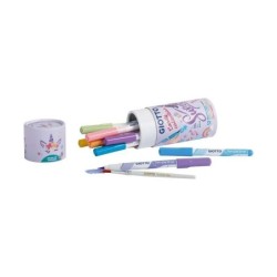 Giotto Candy Collection Turbo Soft Brush Confezione da 12 Pennarelli Punta Pennello + Pennello - Colori Pastello Assortiti