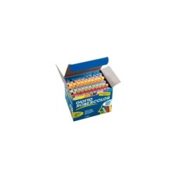 Giotto Robercolor Pack de 100 Tizas Redondas de Colores - Testadas Dermatologicamente - Compactas y Duraderas - Colores Surtidos