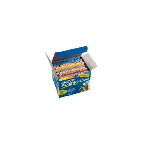 Giotto Robercolor Pack de 100 Tizas Redondas de Colores - Testadas Dermatologicamente - Compactas y Duraderas - Colores Surtidos