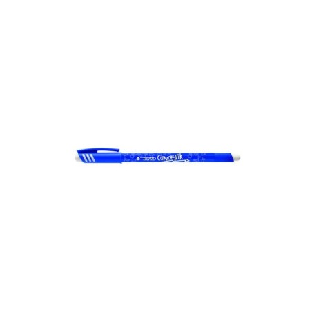 Tratto Cancellik Boligrafo de Bola - Tinta Borrable - Trazo 0.4mm - Doble Goma - Color Azul