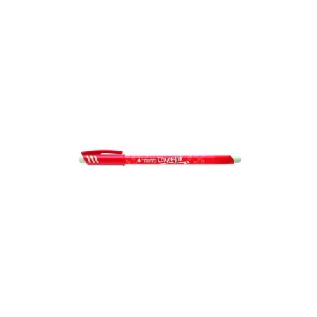Tratto Cancellik Boligrafo de Bola - Tinta Borrable - Trazo 0.4mm - Doble Goma - Color Rojo