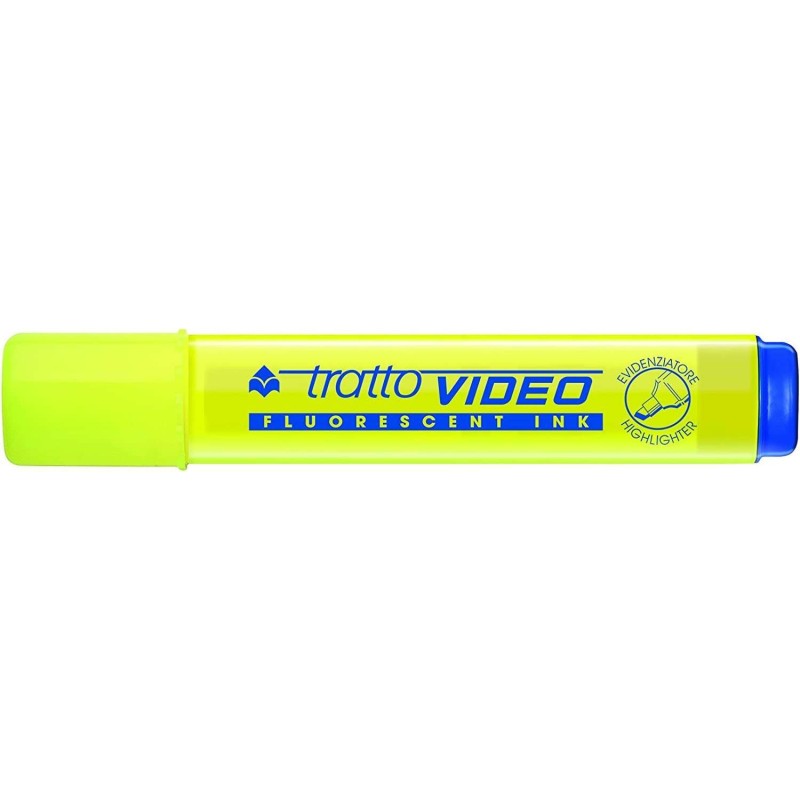 Pennarello Fluorescente Tratto Video - Punta a scalpello - Inchiostro a base d'acqua - Asciugatura rapida - Colore Giallo Fluore Pennarello Fluorescente Tratto Video - Punta a scalpello - Inchiostro a base d'acqua - Asciugatura rapida - Colore Giallo Fluore