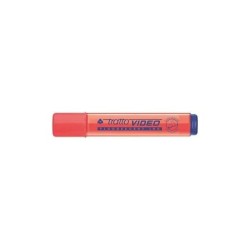 Pennarello Fluorescente Tratto Video - Punta a scalpello - Inchiostro a base acqua - Asciugatura rapida - Colore rosso fluoresce