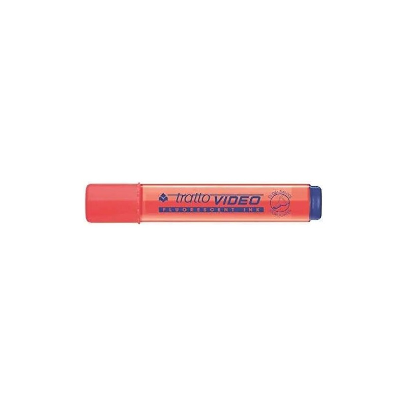 Pennarello Fluorescente Tratto Video - Punta a scalpello - Inchiostro a base acqua - Asciugatura rapida - Colore rosso fluoresce Pennarello Fluorescente Tratto Video - Punta a scalpello - Inchiostro a base acqua - Asciugatura rapida - Colore rosso fluoresce