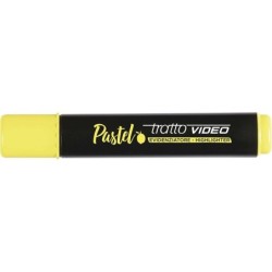 Tratto Video Pennarello Pastello Fluorescente - Punta a Scalpello - Inchiostro ad Acqua - Asciugatura Rapida - Colore Giallo Lim