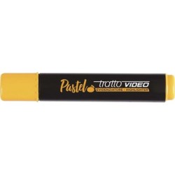 Tratto Video Pennarello Pastello Fluorescente - Punta a Scalpello - Inchiostro ad Acqua - Asciugatura Rapida - Colore Arancione 