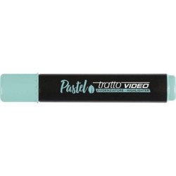 Tratto Video Pastel Marcador Fluorescente - Punta Biselada - Tinta al Agua - Secado Rapido - Color Verde Menta