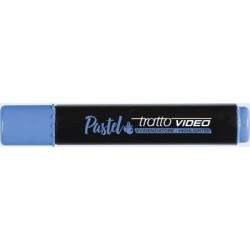 Tratto Video Pennarello Fluorescente Pastello - Punta a Scalpello - Inchiostro ad Acqua - Asciugatura Rapida - Colore Blu Mirtil