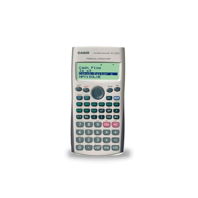 Calcolatrice finanziaria Casio FC100V - Display a 4 righe - Tasti di scelta rapida personalizzabili - Alimentata a batteria Calcolatrice finanziaria Casio FC100V - Display a 4 righe - Tasti di scelta rapida personalizzabili - Alimentata a batteria