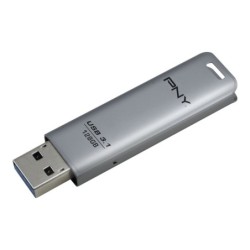 Chiavetta USB 3.1 PNY Elite Steel da 128 GB - Finitura in metallo - Clip portachiavi - Colore acciaio (Pendrive)
