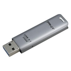 Chiavetta USB 3.1 PNY Elite Steel da 256 GB - Finitura in metallo - Clip portachiavi - Colore acciaio (Pendrive)