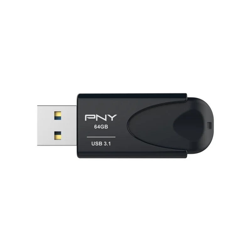 PNY attache 4 memoria USB 3.1 da 64 GB - clip portachiavi - nero (pendrive) PNY attache 4 memoria USB 3.1 da 64 GB - clip portachiavi - nero (pendrive)