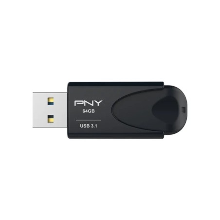 PNY Attache 4 Memoria USB 3.1 64GB - Enganche para Llavero - Color Negro (Pendrive)