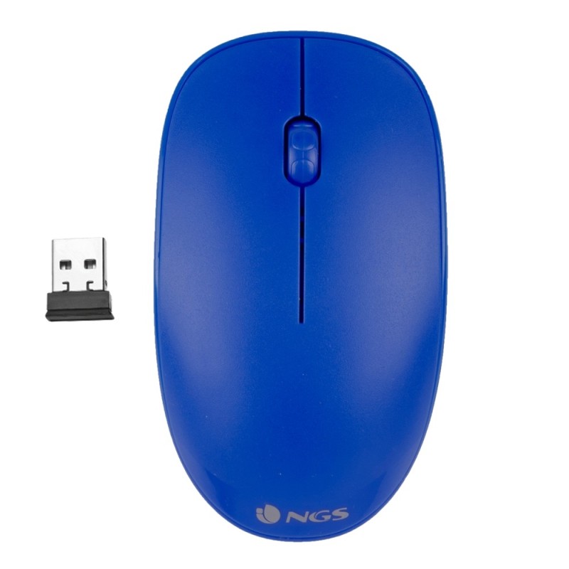 Mouse USB wireless NGS Fog 1000 dpi - 3 pulsanti - Uso ambidestro - Colore blu Mouse USB wireless NGS Fog 1000 dpi - 3 pulsanti - Uso ambidestro - Colore blu