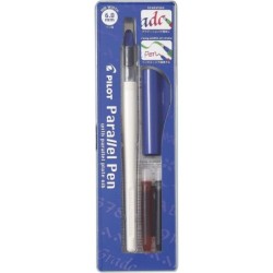 Confezione pilota di penna stilografica Parallel Pen da 6,0 mm - Punta in acciaio - Corsa da 6,0 mm - 2 ricariche - Colore nero/