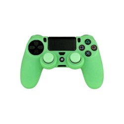 FR-TEC Funda Protectora + Grips Antideslizantes Glow in The Dark para Dualshock - Brilla en La Oscuridad - Color Verde
