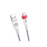 Cavo FR-TEC USB-C Premium - 3m - Luci LED - Alta Qualità - Antigroviglio - Finiture in Alluminio - Colore Bianco