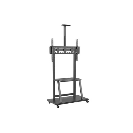 Aisens Eco Floor Stand con Ruota - Vassoio DVD e Supporto Telecamera per Monitor/TV 150Kg da 37-100 - Colore Nero