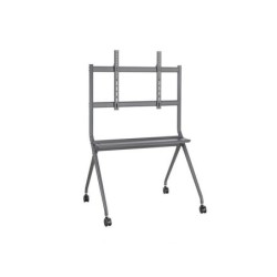 Aisens Soporte de Suelo PRO con Rueda - 1 Bandeja para Pantalla Interactiva/TV 120kg de 50-86 - Color Negro