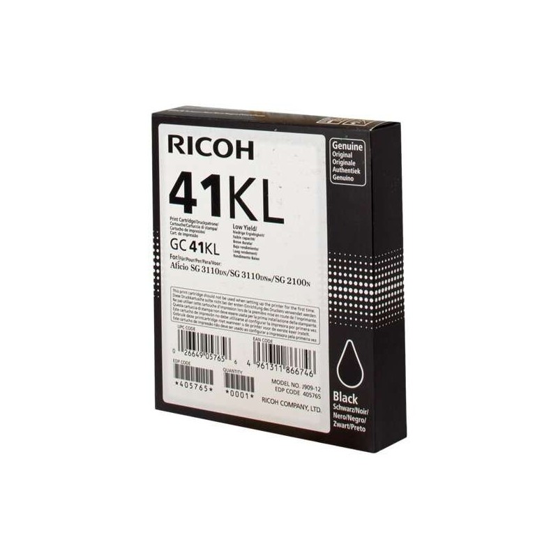 Ricoh GC41KL Negro Cartucho de Gel Original - 405765 Ricoh GC41KL Negro Cartucho de Gel Original - 405765