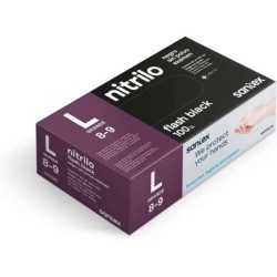 Santex Flash Black Confezione da 100 Guanti in Nitrile Taglia L - 6 grammi - Senza Polvere - Senza Lattice - Non Sterili - Color