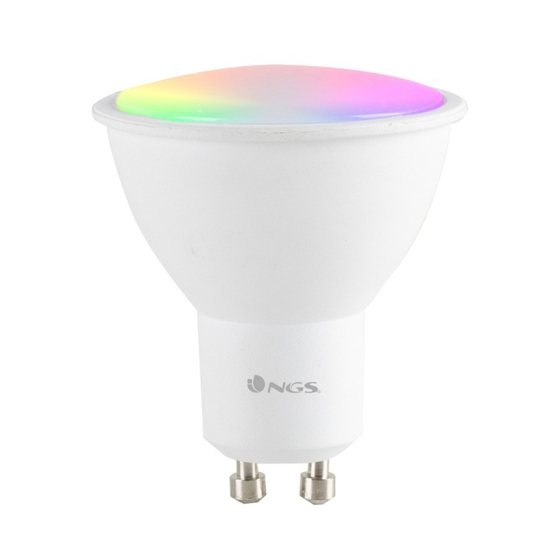 Lampadina LED NGS Gleam 510c Smart 5W GU10 - WiFi - 430lm - Illuminazione RGB dimmerabile - Tecnologia ecologica Lampadina LED NGS Gleam 510c Smart 5W GU10 - WiFi - 430lm - Illuminazione RGB dimmerabile - Tecnologia ecologica