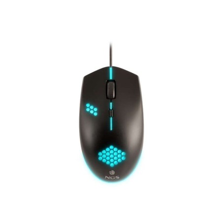 Mouse USB NGS Gaming GMX-120 1200 dpi - Illuminazione LED RGB - 3 pulsanti - Uso ambidestro - Cavo da 1,30 m - Colore nero