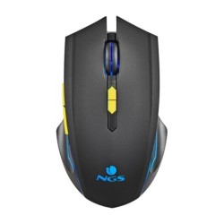 Mouse da gioco wireless NGS GMX-200 - 3200 dpi - 7 pulsanti - Luci LED - Colore nero