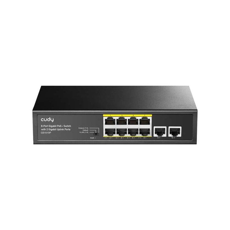 Switch Cudy GS1010P Gigabit PoE+ a 8 porte con 2 porte Uplink Gigabit Switch Cudy GS1010P Gigabit PoE+ a 8 porte con 2 porte Uplink Gigabit