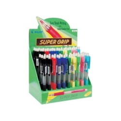 Pilot SuperGrip H185 Display da 60 portamine - Corsa 0,5 mm - Mina HB - Colori assortiti