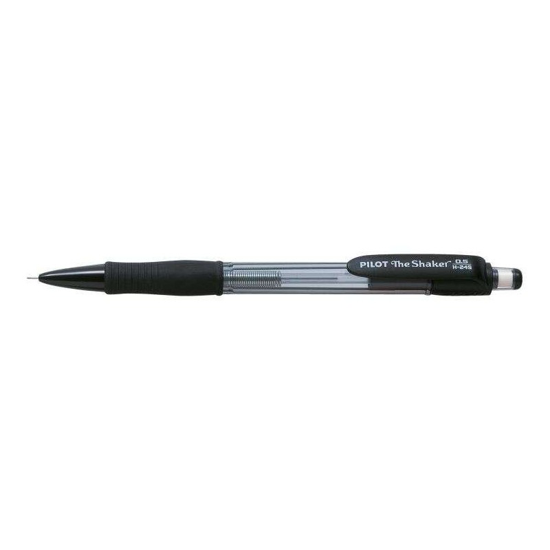 Pilot Portaminas The Shaker H-245 - Grip de Goma - Mina de 0.5mm - Goma de Borrar - Color Negro Pilot Portaminas The Shaker H-245 - Grip de Goma - Mina de 0.5mm - Goma de Borrar - Color Negro