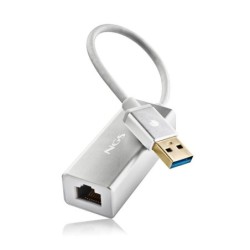 Adattatore USB a LAN NGS Hacker 3.0 - 1 Gbps - Cavo da 15 cm - Colore grigio