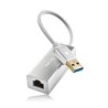 Adattatore USB a LAN NGS Hacker 3.0 - 1 Gbps - Cavo da 15 cm - Colore grigio