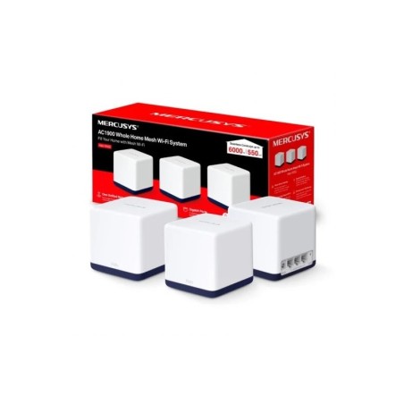 Sistema Wi-Fi Mesh Mercusys H50G AC1900 - 3 Unità Halo - Copertura fino a 550 m² - Roaming ininterrotto