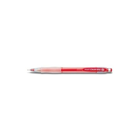 Pilot Portaminas Color Eno H-197 - Trazo 0.7mm - Grip de Goma - Goma de Borrar - Mina Color Rojo