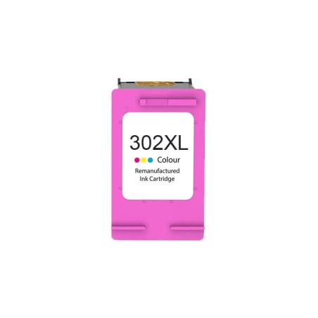 HP 302XL Color Cartucho de Tinta Remanufacturado - Muestra Nivel de Tinta - Reemplaza F6U67AE/F6U65AE