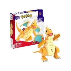 Mattel Mega Construx Wonder Builders Pokemon Dragonite - Figura da costruzione - Dimensioni 19 cm circa. - 387 pezzi