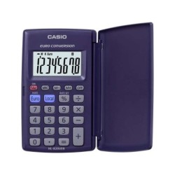 Casio HL820VER Calculadora con Tapa - Funcion Conversor de Euros - Pantalla LCD de 8 Digitos - Color Azul