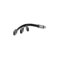 Conceptronic Hubbies Extensor de USB-C a 2 Puertos USB-A 2.0 y 1 Puerto USB-A 3.0 - 2X 480Mbps 1X 5Gbps - Negro