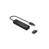Hub Conceptronic USB-A 3.0 con 4x USB-A 3.0 + adattatore USB-C - Alloggiamento in alluminio