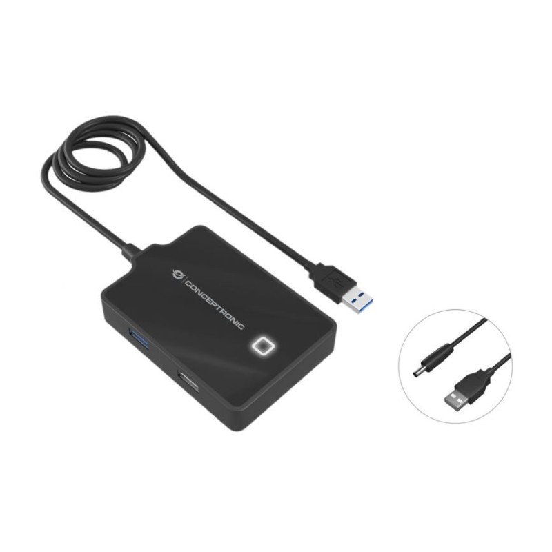 Conceptronic Hub USB-A 3.0 con 1x USB-A 3.0 y 3x USB-A 2.0 - Cable de 0.90m Conceptronic Hub USB-A 3.0 con 1x USB-A 3.0 y 3x USB-A 2.0 - Cable de 0.90m
