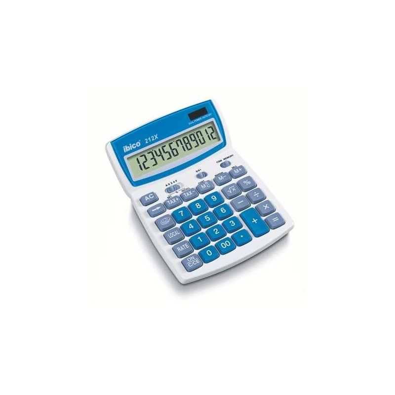 Ibico 212X Calculadora de Sobremesa - Teclas de Relieve - Funcion Impuestos y Redondeo - LCD de 12 Digitos
