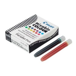 Pilot Pack de 12 Recargas para Pluma Estilografica Parallel - Capacidad 1ml - Colores Surtidos