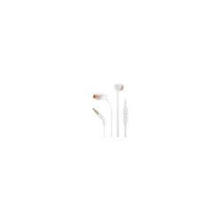 Cuffie JBL Tune 110 con microfono - Vivavoce - Controllo via cavo - Cavo piatto da 1,11 m - Colore bianco